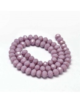 Glass Beads Strands, Faceted Abacus , Plum, 8x6mm, Hole: 1mm; about 72pcs/strand, 17"