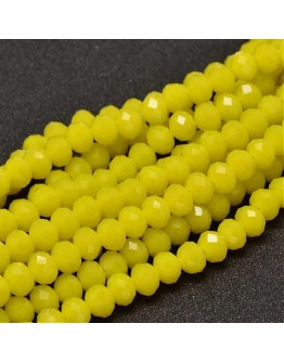 Glass Beads Strands, Faceted Abacus , Goldenrod, 8x6mm, Hole: 1mm; about 72pcs/strand, 17"