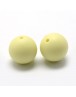 Maistinio silikono karoliukai, apvalūs, geltonos spalvos, matmenys: 14~15mm diametro, skylė: 2mm