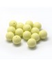 Maistinio silikono karoliukai, apvalūs, geltonos spalvos, matmenys: 14~15mm diametro, skylė: 2mm