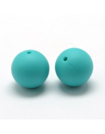 Maistinio silikono karoliukai, apvalūs, žaliai mėlynos spalvos, matmenys: 12mm diametro, skylė: 2mm