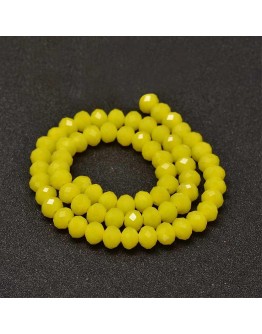 Glass Beads Strands, Faceted Abacus , Goldenrod, 8x6mm, Hole: 1mm; about 72pcs/strand, 17"