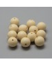 Maistinio silikono karoliukai, apvalūs, šviesiai gelsvos spalvos, matmenys: 14~15mm diametro, skylė: 2mm
