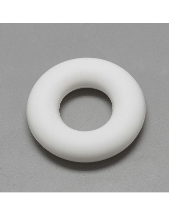 Maistinio silikono žiedas, kramtukas, baltos spalvos, matmenys: 42x9mm, skylė: 20mm