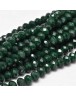 Glass Beads Strands, Faceted Abacus , DarkGreen, 8x6mm, Hole: 1mm; about 72pcs/strand, 17"