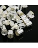 Žalvarinis sidabro spalvos antgalis, matmenys: 12x8mm, skylė: 1mm; vidinis diametras: 7mm; 4vnt./pak.