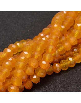 Glass Beads Strands, Faceted Abacus , Orange, 8x6mm, Hole: 1mm; about 72pcs/strand, 17"