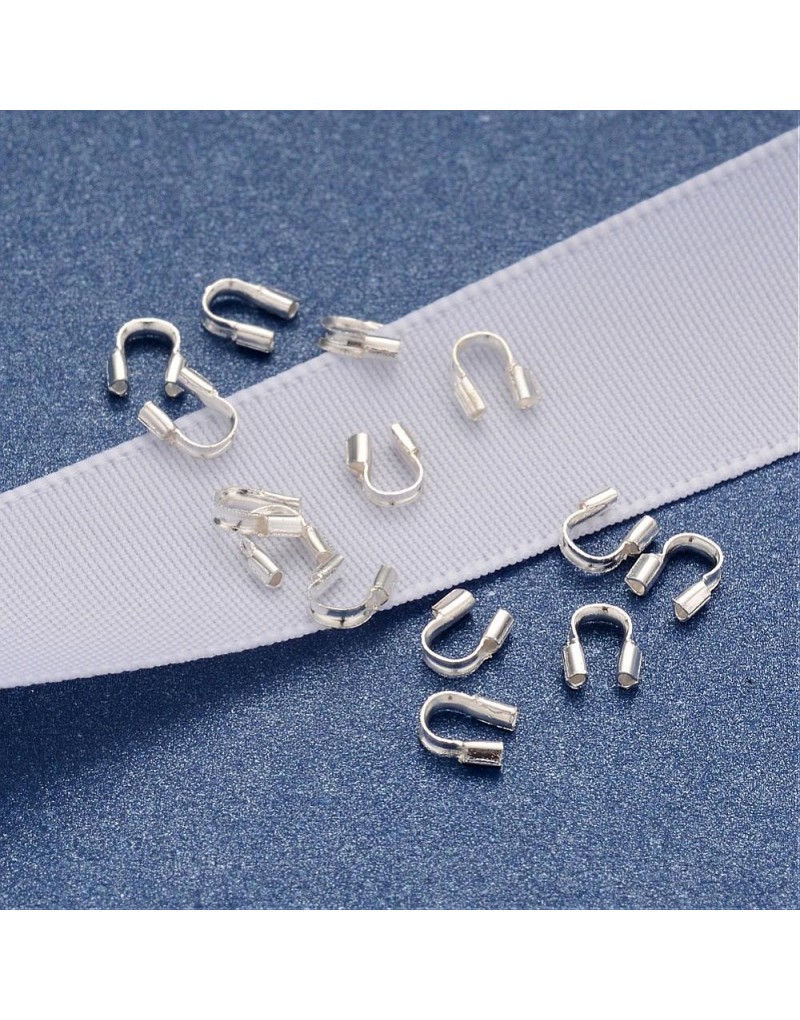 Wire Protector Silver Plated Beadsmith Wire Guard Wire Protector 4mm X 4mm  Approx 144 Pcs F142A -  Hong Kong