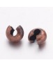 Iron Crimp Beads Covers, Cadmium Free & Nickel Free & Lead Free, Red Copper, 3mm; Hole: 1.2~1.5mm