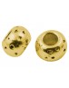 Sendinto aukso spalvos intarpai, apvalūs, plokšti, be švino ir kadmio, matmenys: apie 5mm ilgio, 8mm pločio, skylė: 3.5mm; 10 vn