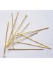 Iron Headpins, Golden Color, Size: about 3.5cm long, 0.7mm thick, about 30 pcs