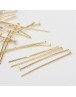 Iron Headpins, Light Gold, 70x0.7mm; about 30pcs
