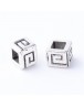 Tibetan Style Alloy Bead Spacers, Cuboid, Cadmium Free & Lead Free, Antique Silver, 4.5x4.5x4mm, Hole: 2x2mm; 10pcs./pack