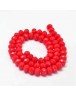 Glass Beads Strands, Faceted Abacus , Red, 8x6mm, Hole: 1mm; about 72pcs/strand, 17"