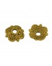 4-Petal Flower Alloy Bead Caps, Lead Free , Antique Golden, 8x8x2mm, Hole: 1.5mm