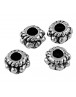 Tibetan Style Spacer Beads, Lead Free and Cadmium Free, Flower, Antique Silver Color, Size: about 5mm in diameter, 3mm thick, ho