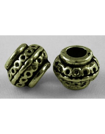 Tibetan Antique Bronze Metal Bead Spacers, Lead Free & Cadmium Free, 9mm in diameter, 7mm thick, hole: 3.5 mm
