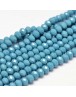 Glass Beads Strands, Faceted Abacus , SteelBlue, 8x6mm, Hole: 1mm; about 72pcs/strand, 17"