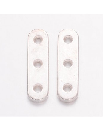 Alloy Spacer Bars, Lead Free & Cadmium Free & Nickel Free, Silver, 24x6x2mm; 10pcs/pack.