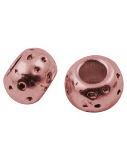 Tibetan Style Spacer Beads, Lead Free, Cadmium Free and Nickel Free, Rondelle, Red Copper Color, about 5mm long, 8mm wide, hole: