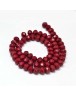 Glass Beads Strands, Faceted Abacus , DarkRed, 8x6mm, Hole: 1mm; about 72pcs/strand, 17"