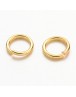Aukso spalvos žalvariniai jungimo žiedai, matmenys: 7mm diametro, ~1mm storio, vidinis diametras - 5mm, 30vnt./pak.