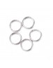 Sidabro spalvos žalvariniai jungimo žiedai, atidaromi, matmenys: ~7mm diametro, 1mm storio; ~5mm vidinis diametras, 30vnt./pak.