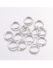 Jump Rings, Close but Unsoldered, Brass, Silver Color, about 7mm in diameter, 1mm thick; about 5mm inner diameter,