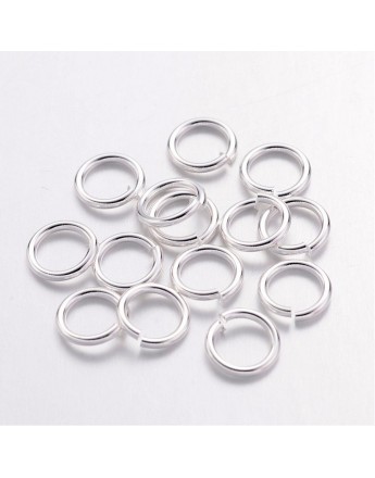 Jump Rings, Close but Unsoldered, Brass, Silver Color, about 7mm in diameter, 1mm thick; about 5mm inner diameter,