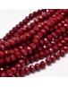 Glass Beads Strands, Faceted Abacus , DarkRed, 8x6mm, Hole: 1mm; about 72pcs/strand, 17"