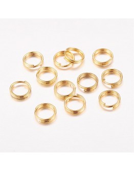 Aukso spalvos, geležiniai jungimo žiedai, dvigubi, matmenys: 6x0.7mm; vidinis diametras ~4.6mm; 30vnt./pak.