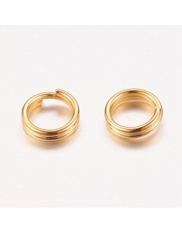 Aukso spalvos, geležiniai jungimo žiedai, dvigubi, matmenys: ~5mm diametro, 0.7mm storio; vidinis diametras ~3.6mm, 30vnt./pak.