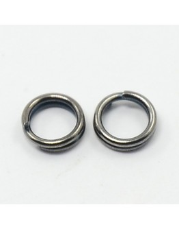 Tamsinto metalo, geležiniai jungimo žiedai, dvigubi, matmenys: 5mm diametro, 0.7mm storio; vidinis diametras ~3.6mm; 30vnty./pak
