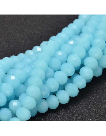 Glass Beads Strands, Faceted Abacus , LightSkyBlue, 8x6mm, Hole: 1mm; about 72pcs/strand, 17"