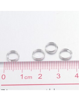 Sidabro spalvos, geležiniai jungimo žiedai, dvigubi, matmenys: 7x0.7mm; vidinis diametras ~5.6mm, 30 vnt./pak.
