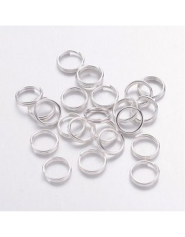 Sidabro spalvos, geležiniai jungimo žiedai, dvigubi, matmenys: 6x0.7mm; vidinis diametras ~ 4.6mm; 30 vnt./pak.