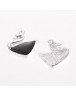 Platinos spalvos pakabukas, gulbės formos, matmenys: 18x19.5x2mm, skylė: 2mm
