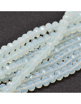 Glass Beads Strands, Faceted Abacus , Clear, 8x6mm, Hole: 1mm; about 72pcs/strand, 17"