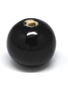 Keramikos karoliukai, juodos spalvos, apvalūs, matmenys: 20mm, skylė: 4mm
