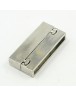 Platinos spalvos, magnetinis užsegimas, stačiakampio formos, matmenys: 37x19x7mm, skylė: 34x4mm